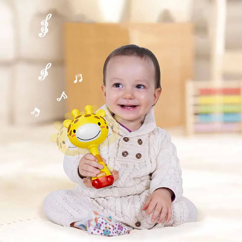 Giocattoli per strumenti musicali per bambini Cartoon Cute giraffa Sand Hammer Baby Early Education Puzzle strumento a percussione giocattoli regali