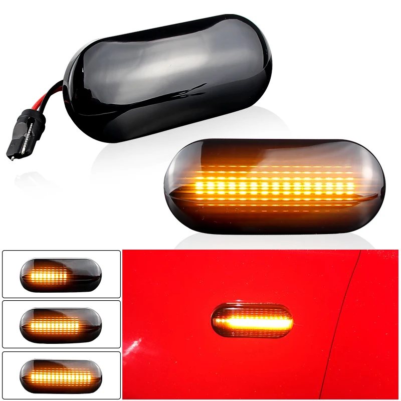 

2PCS for Skoda Octavia 1U 1996-2010 for VW Bora Golf3/4 Lupo 1998-up Passat 3B - LED Dynamic Side Marker Light Turn Signal Lamp