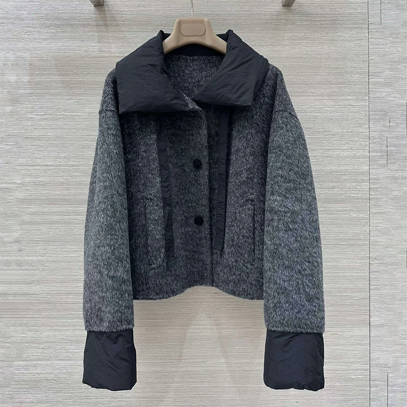 

Высококачественное пуховое лоскутное женское зимнее пальто с верблюжьим мехом на одной пуговице сохраняет тепло и защищает холодная одежда 25101394