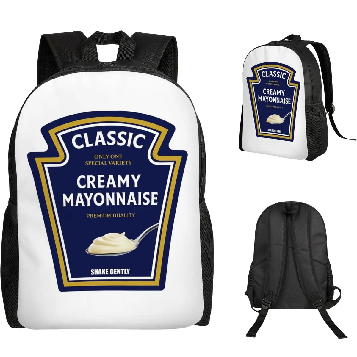 Mayonnaise Halloween 2023 Costume Family Group Couple Ketchup Mustard Mayo Backpack BookBag School Bag Laptop Shoulder Bags