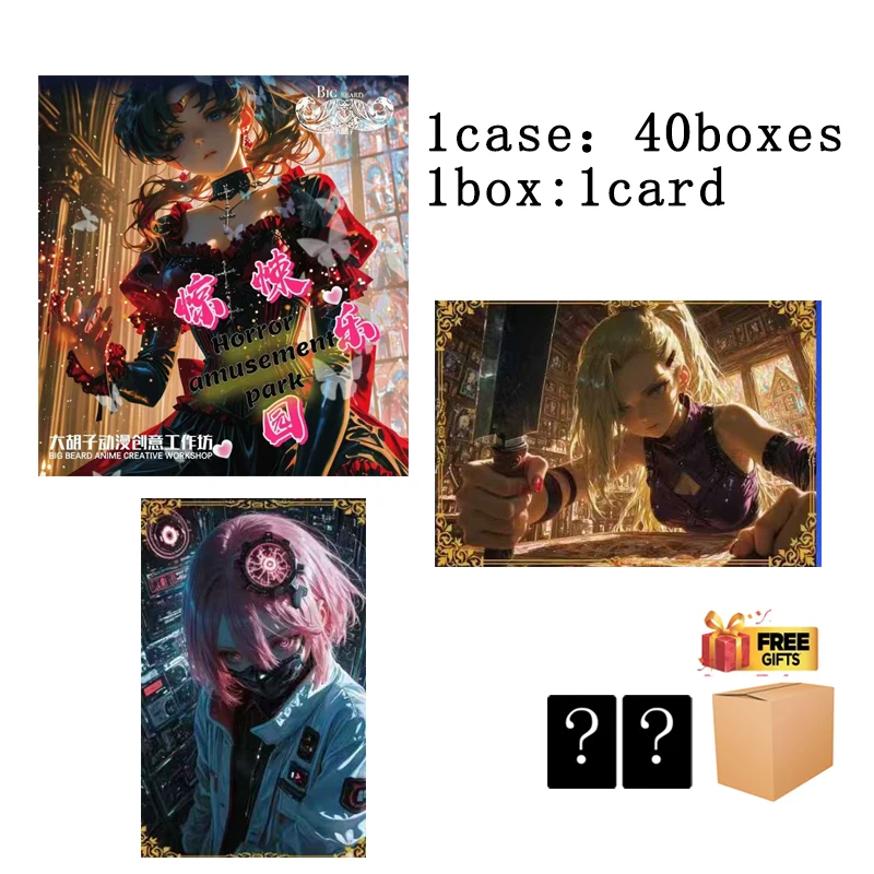 Goddess Story Big Beard Anime Horror Cards Thrill Park Collection 4K Artwork Steampunk Matte Finish Trading Cards For Collectors