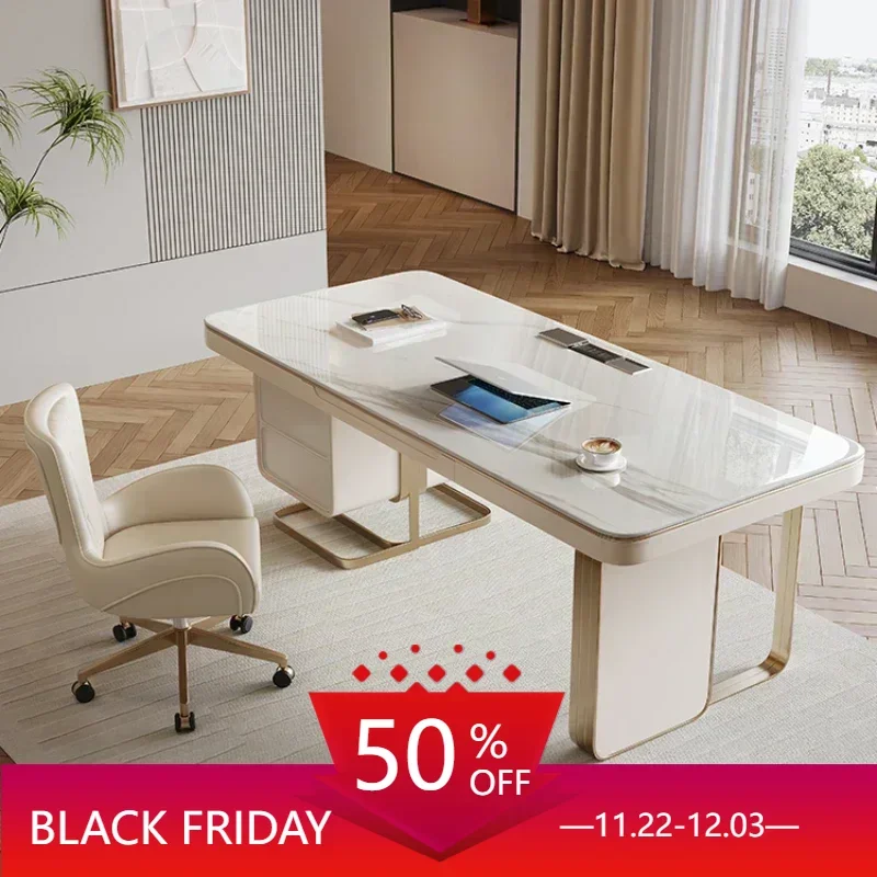 Light Luxury Slate Office Desks Simplicity Computer Advanced Sense Office Desks Household Bureau Meuble Work Furniture QF50OD