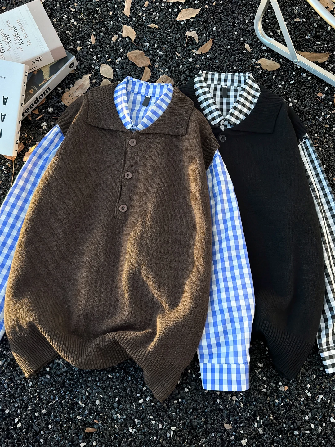 

Мужской вязаный жилет свободного кроя с отложным воротником, винтажный американский стиль, повседневная одежда для создания образа на каждый день