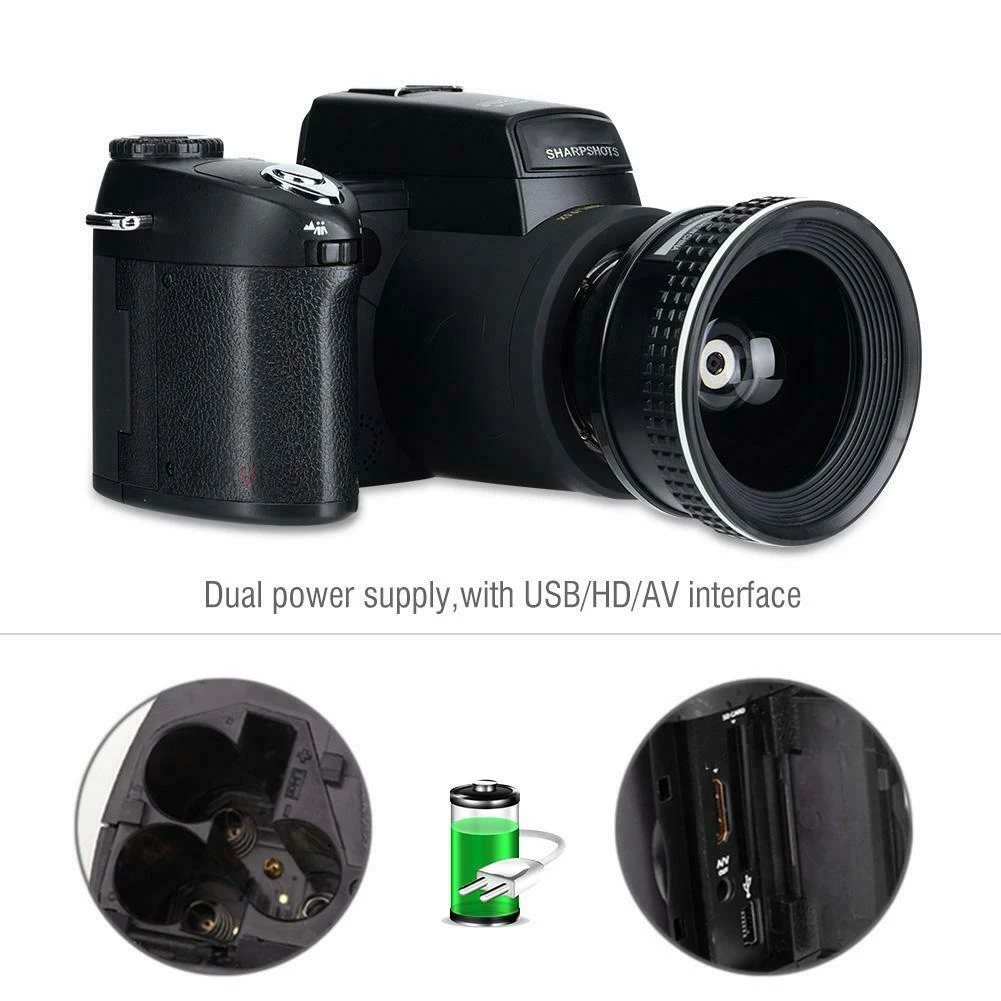 24X Optical Zoom HD Digital Camera POLO D7100 33Million Pixel Auto Focu Professional DSLR Video Camera Three Lens Outdoor Camera