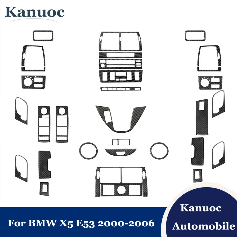 For BMW X5 E53 2000 2001 2002 2003 2004 2005 2006 Gear Panel Carbon Fiber Stickers Various Parts Trim Car Interior Accessories