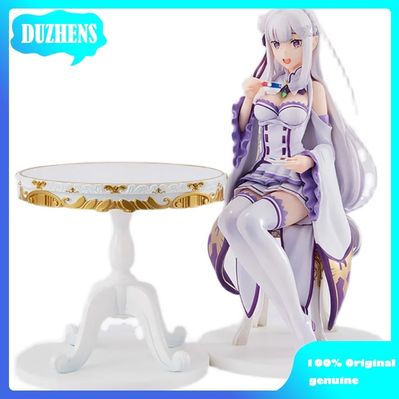 100% Original:Anime Re:Zero Emilia Tea party 20cm PVC Action Figure Anime Figure Model Toys Figure Collection Doll Gift