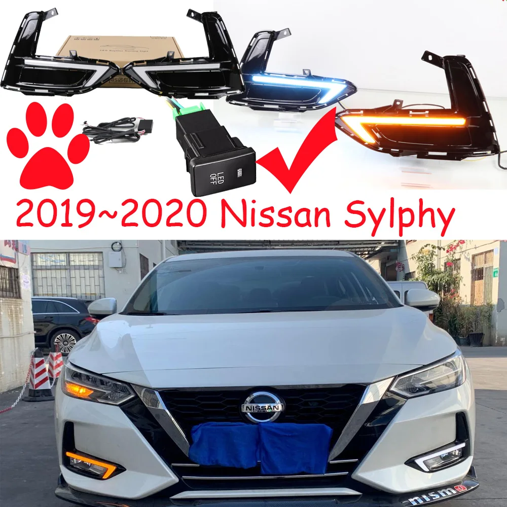 2019~2021year For Sylphy Daytime Light Sentra Bluebird Cefiro Car Accessories LED DRL Headlight For Sylphy Fog Light