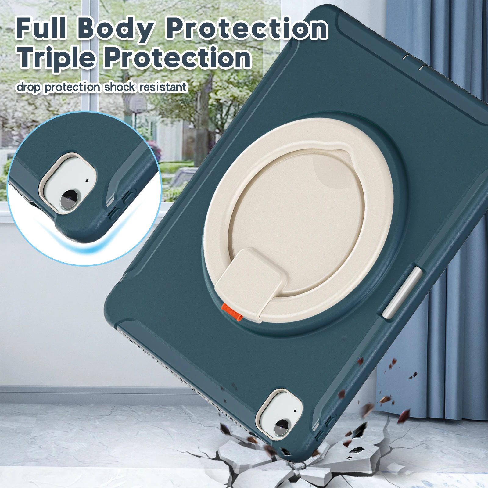 Armor Case Universal For iPad Air 13 2026 M4 2025 M3 2024 M2 Pro 12.9 2018-2022 3rd 4th 5th 6th Gen. Rotating Stand Hybrid Cover