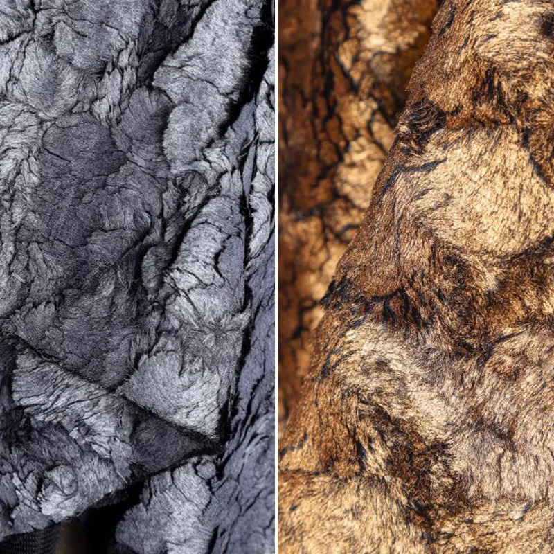 50x145cm Rissiges Metallic-Kunstleder mit Fell- und Wolltextur für Mäntel, Kleidung, Designer-Schals, Taschen, DIY-Plüsch für Bekleidung – Detail 10