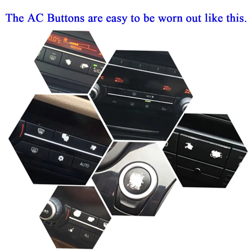 Car AC Heater Climate Fan Wind Volume Button Cover Caps For BMW 1 2 3 4 X1 X3 X5 X6 Series F20 F30 F35 F80 F25 F26 E70 E84 E90