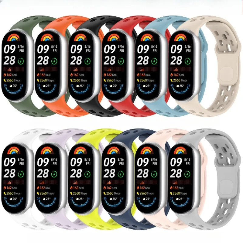 Xiaomi Mi Band 10 スポーツスマートブレスレットリストバンドベルト Mi Band 8 9 交換用バンドアクセサリー時計ストラップ用シリコンストラップ