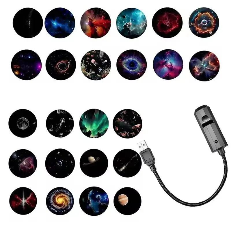 Romantic Rotatable Galaxy Star Projector Portable USB LED Night Light Sleep Atmosphere Lamp Home Wedding Party Decor