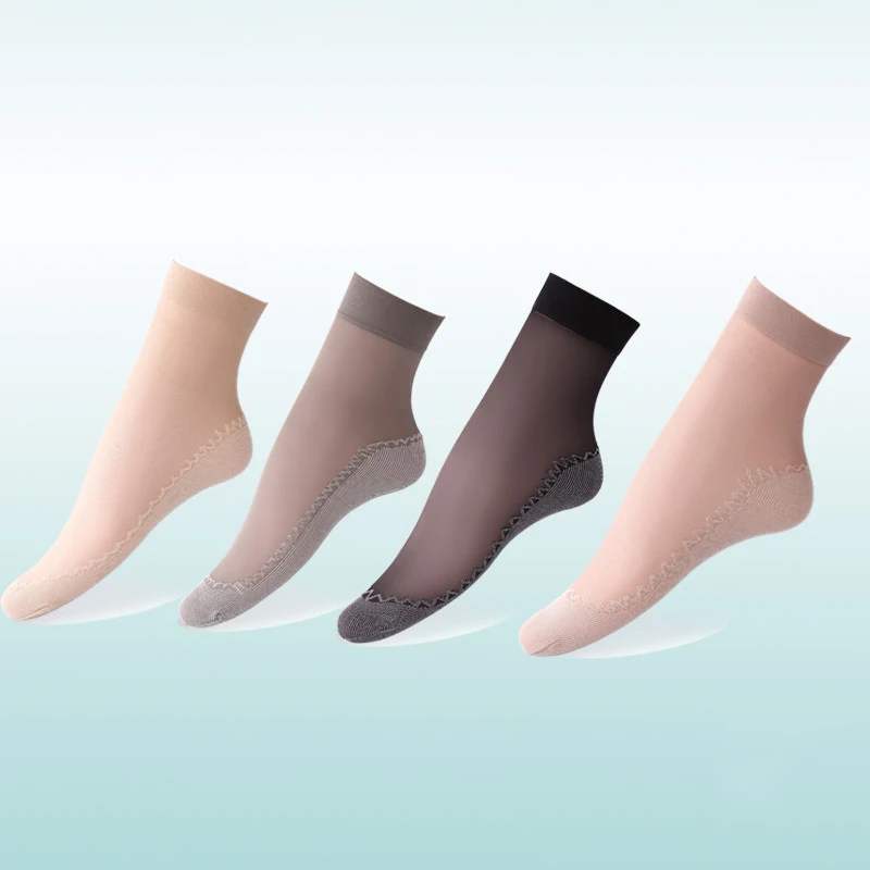 

10 pairs of random-pattern, anti-fraying, invisible short stockings for women – in flesh-colored, mid-length style; these stocki