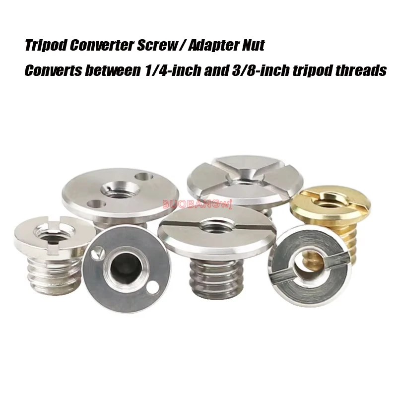 2/5/8/20Pcs Carbon steel Adapter Screw Conversion Nut Inch 3/8 Turn To 1/4 With Mounting Double Holes