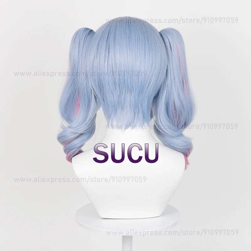 Miku Rabbit Hole Peruca Cosplay para Mulheres, Cabelo Anime com Rabo de Cavalo Duplo, Resistente ao Calor, Perucas Sintéticas, 45cm