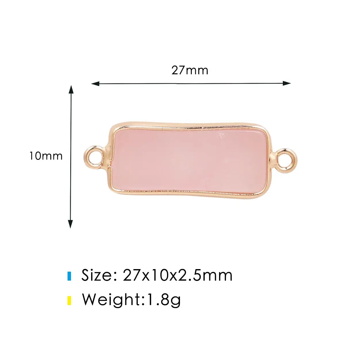 Natural Stone Charms Connector Double Hole Rose Quartzs Amazonite Pendant for Jewelry Making DIY Necklace Earring Size 10x27mm