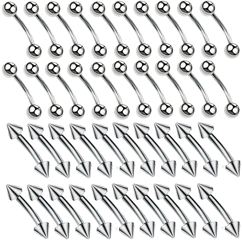 40pc Stainless Steel Horseshoe Septum Piercing Lot Horseshoe Nose Piercing Ring Bulk Fake Nose Ring Horseshoe Earring Cartilage