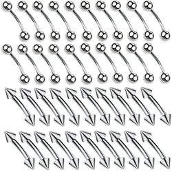 40pc Stainless Steel Horseshoe Septum Piercing Lot Horseshoe Nose Piercing Ring Bulk Fake Nose Ring Horseshoe Earring Cartilage