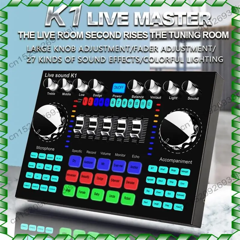 -BOFF K1 بطاقة الصوت المباشرة المحمولة بلوتوث كارت الصوت مهنة قابل للتعديل حجم الصوت لتسجيل الموسيقى #3