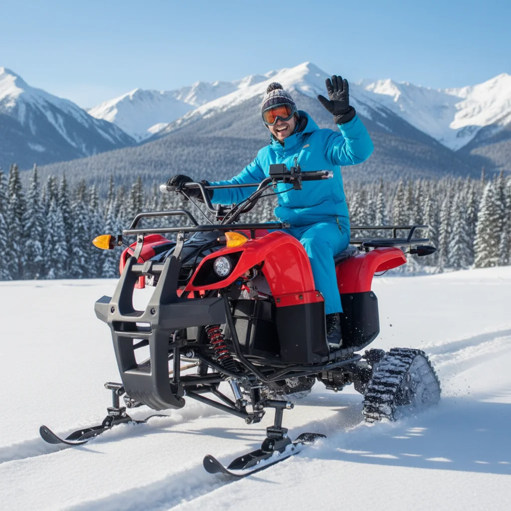 

Hydraulic Disc Brakes & Chain Rail Drive 3-Forward 1-Reverse Automatic Gear 60 km/h 125cc Gas Powered Snowmobile