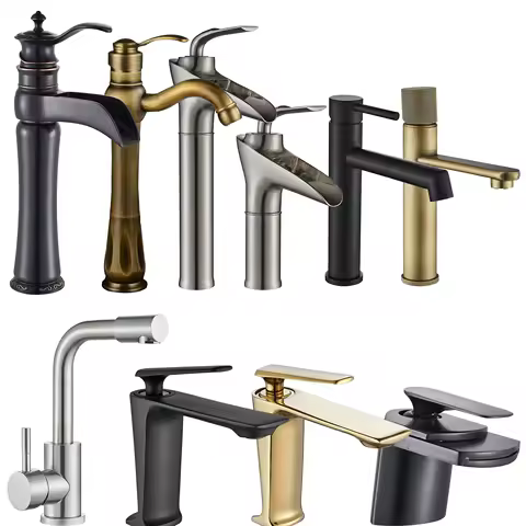 Brushed Nickel Basin Faucet Single Handle Rotating Spout Bathroom Sink Tap Deck Mounted Hot and Cold Mixer Faucet