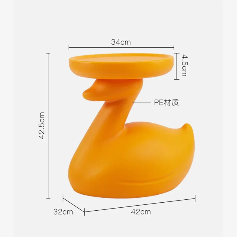 

Nordic duckling coffee table, small apartment designer model, artistic sofa side table, swan corner table