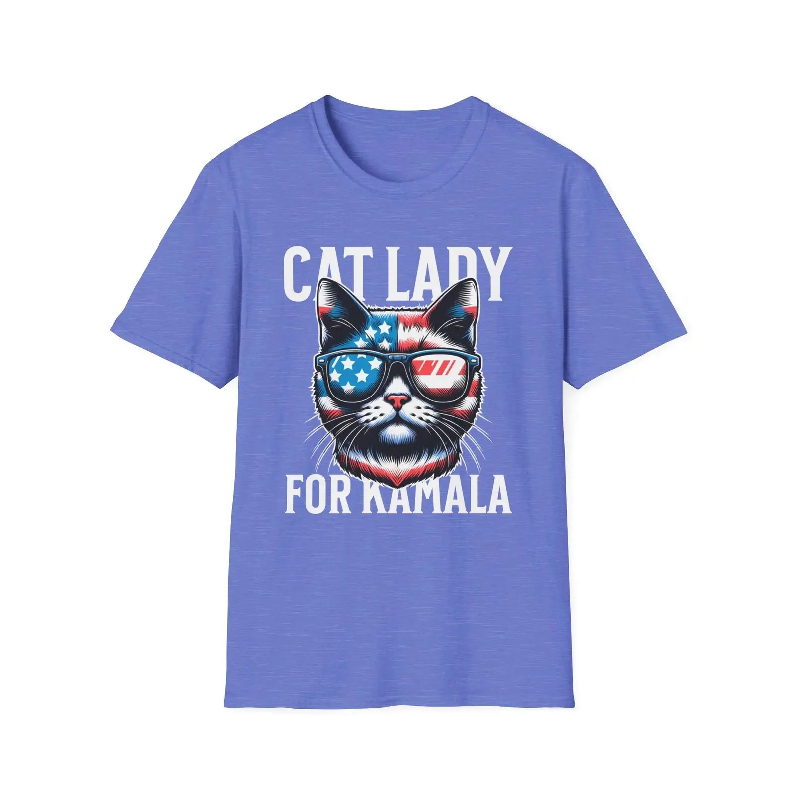 Cat Lady for Kamala Softstyle T-Shirt, 2024 Presidential Election Shirt