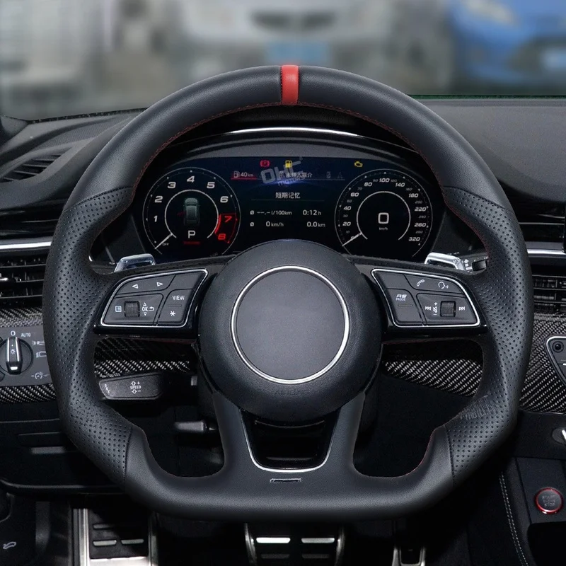 Wear Resistant Full Leather Steering Wheel Easy Installation OE Style for Audi A4 B9 2015-2024 Car Replacement Parts
