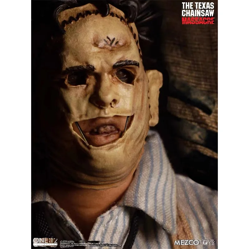 Original MEZCO ONE: 12 leatherphace motosierra masacre acción coleccionable modelo ensamblar juguetes regalo