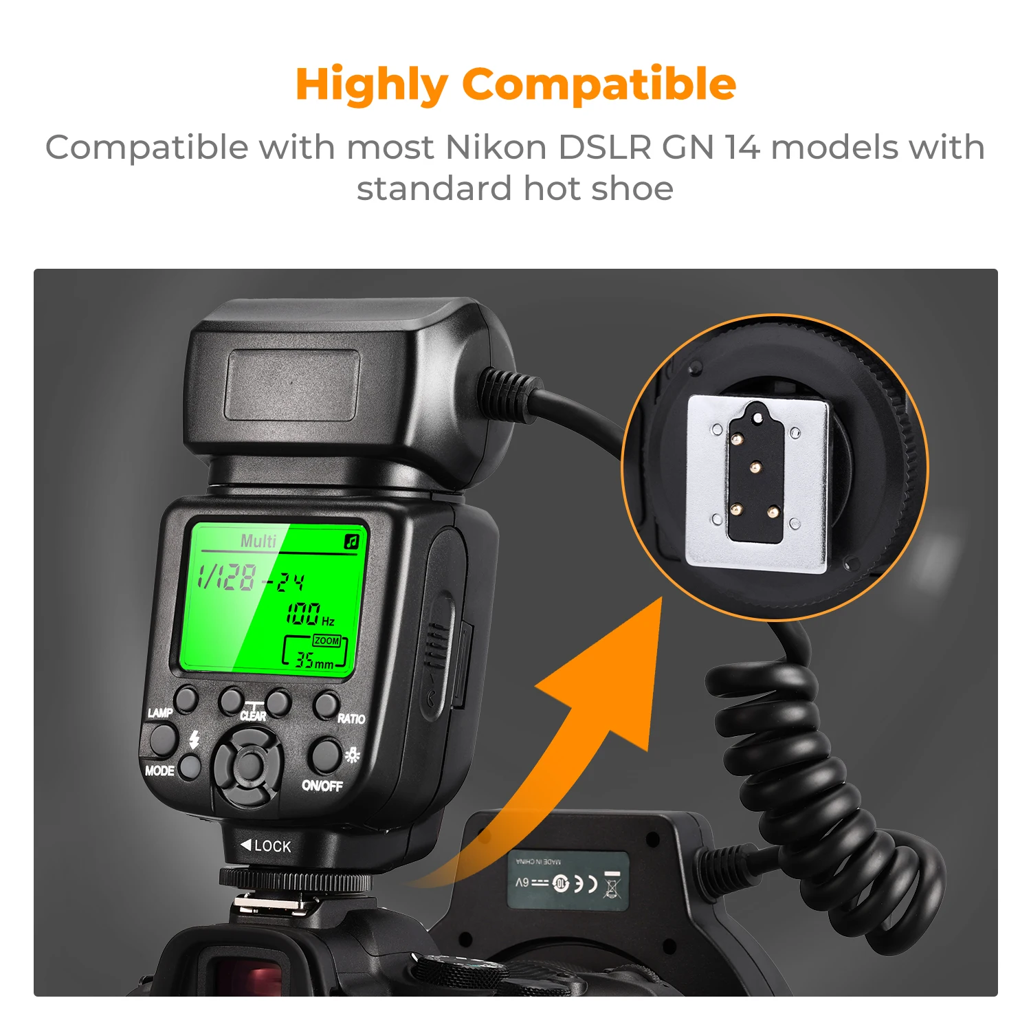 K & F Concept KF-150 I-TTL Macro Ring Light แฟลชจอแสดงผล LCD และ Wireless Slave Speedlite 6 ชิ้นแหวนอะแดปเตอร์สําหรับ Nikon DSLR