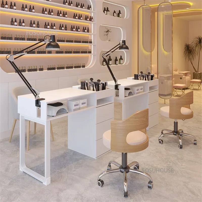 Modern simple Manicure Table and Chair Set Japanese Ins Single and Double Nail Tables Light Luxury Professional Manicure Desk