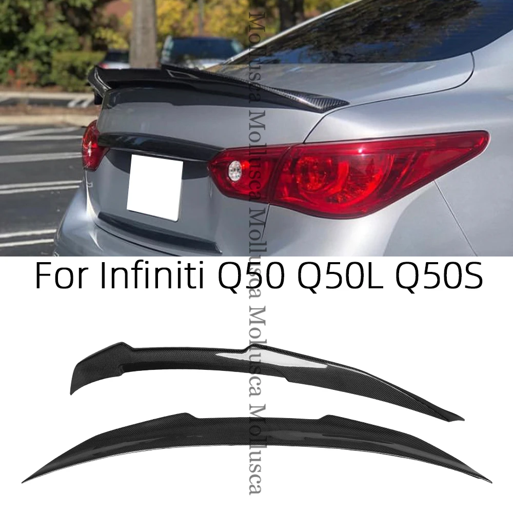 For Infiniti Q50 Q50S Q50L PSM Style Carbon fiber Rear Spoiler Trunk wing 2013-2023 FRP honeycomb Forged