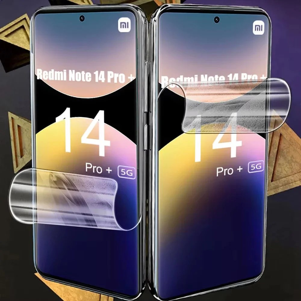 4 قطعة فيلم هيدروجيل ل Xiaomi Redmi نوت 14 برو زائد 13 12 11 11S 12S 10S 9T لينة حامي الشاشة ل Redmi نوت 14 5G 4G فيلم