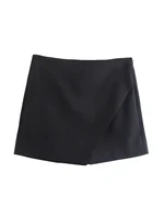 New Women Fashion Candy Color Asymmetrical Shorts Skirts Lady Zipper Fly Pockets Hot Shorts Chic Pantalone 6
