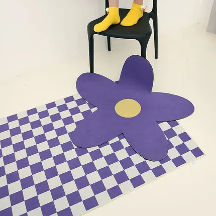 IG Checkerboard Bedroom Bedside Rugs Living Room Decoration Carpet Cloakroom Lounge Rug Girl Home Decor Mat Large Area Carpets
