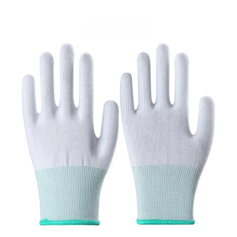 1Pair Car Vinyl Wrap Gloves Anti-Static Window Tint Film Install Gloves Nylon Tinting Work Safety Gloves PU Coated Fingertip