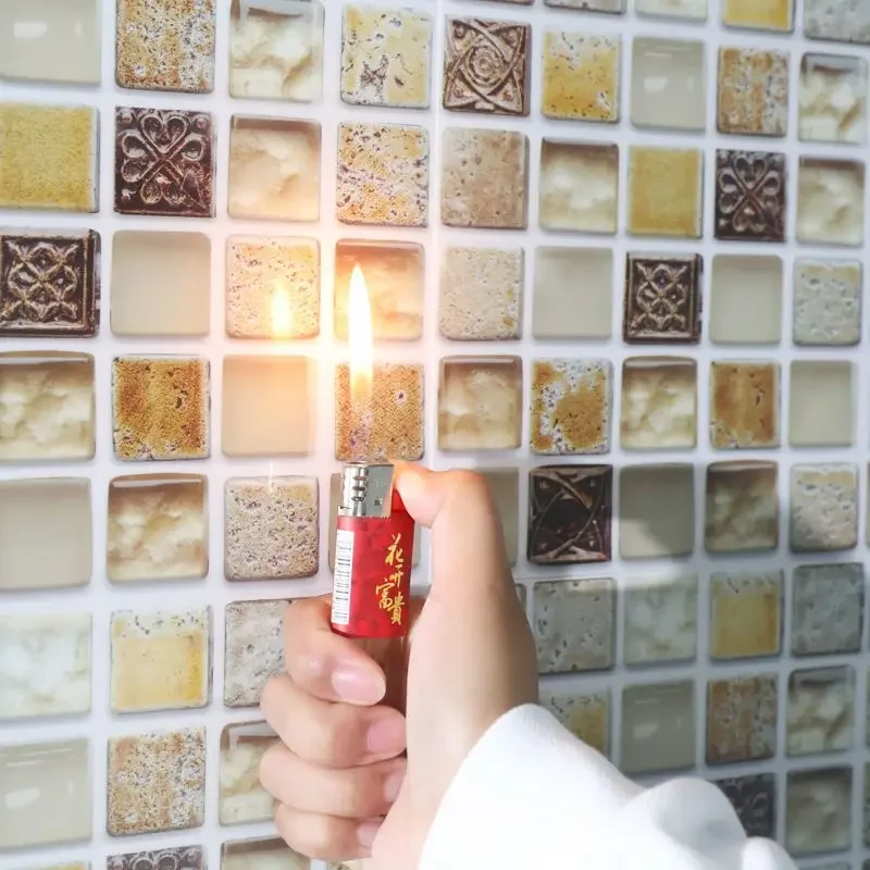 Korean Mosaic Kitchen Anti Oil Sticker Wall Sticker Temperature High Resistant Stove Bathroom Toilet Waterproof Renovation