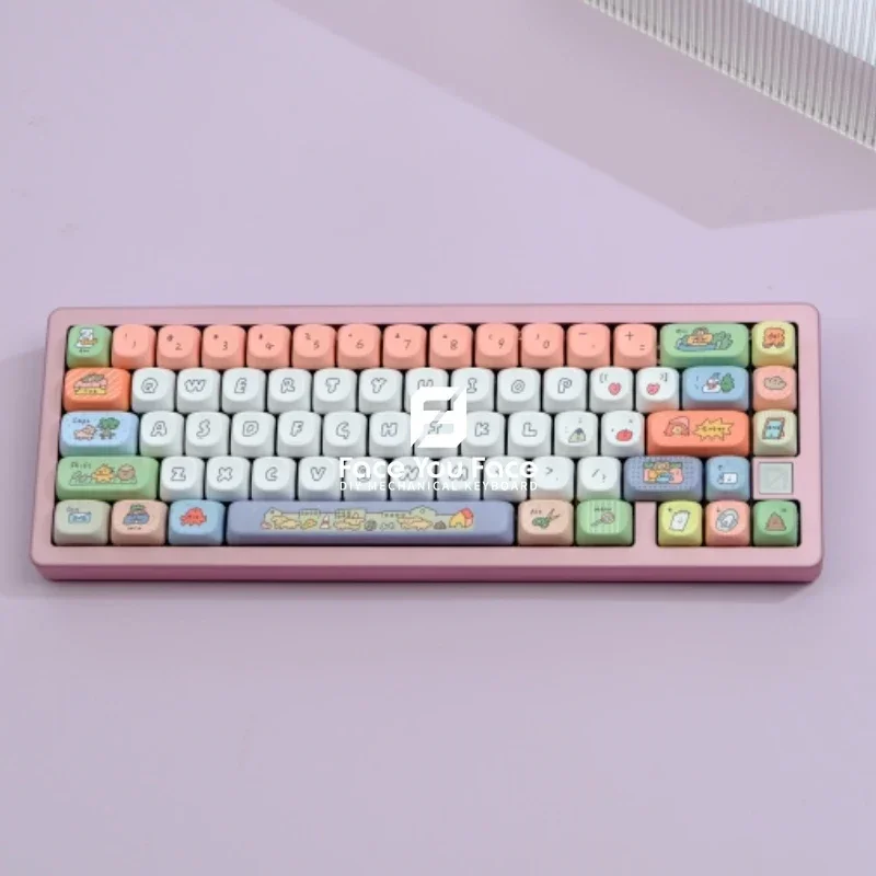 Imagem -03 - Gmk Rosto Sorridente Keycaps Pbt Corante Sublimação Chave Boné 129 Teclas Moa Perfil Keycap para mx Switch Faça Você Mesmo Teclado Mecânico de Jogos