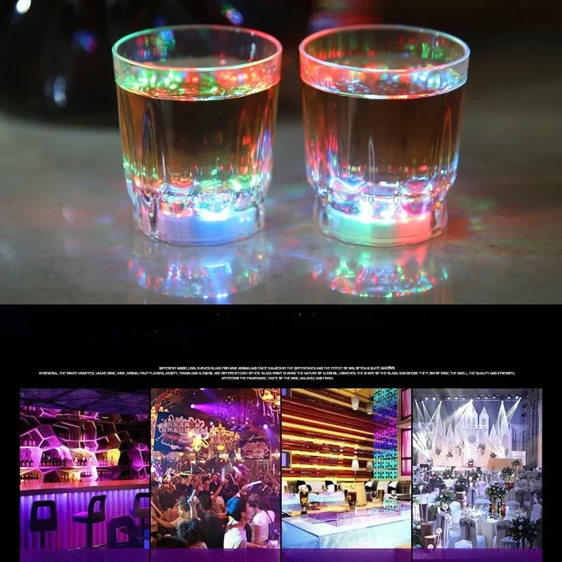 New Colorful Glowing Cup Pour Water And It Lights Up Inductive Transparent Cup KTV Bar Color Changing Beer Cup 60ml