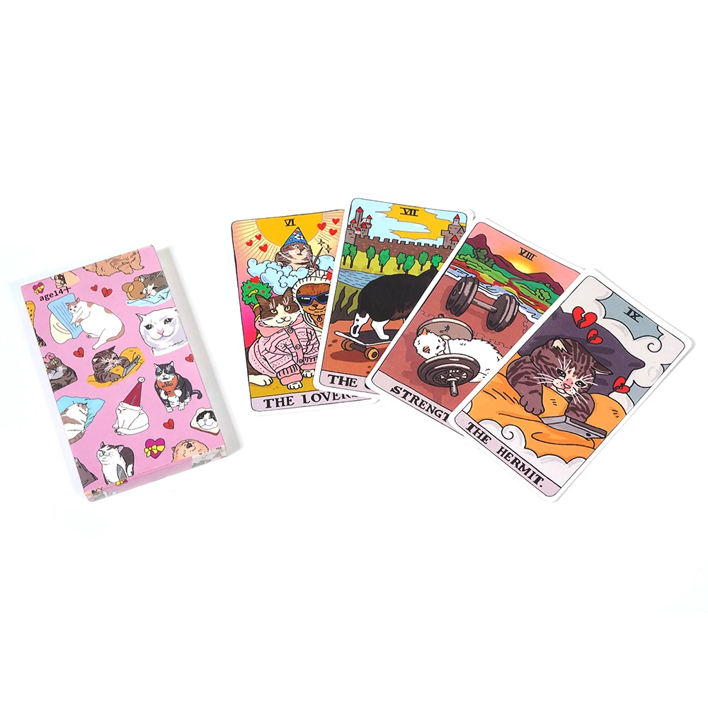 10.3*6cm The Original Cat Meme Tarot Deck 22 Major Arcana Cat Meme Tarot Funny Witchy Cat Tarot Deck Cat Kawaii Uwu