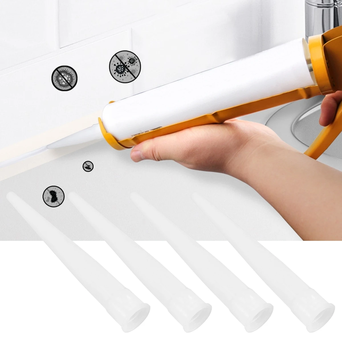 

100 pcs Glass Glue Nozzle Plastic Tube Supplies Disposable Ink Grip White Durable Flexible Construction Tool Industrial