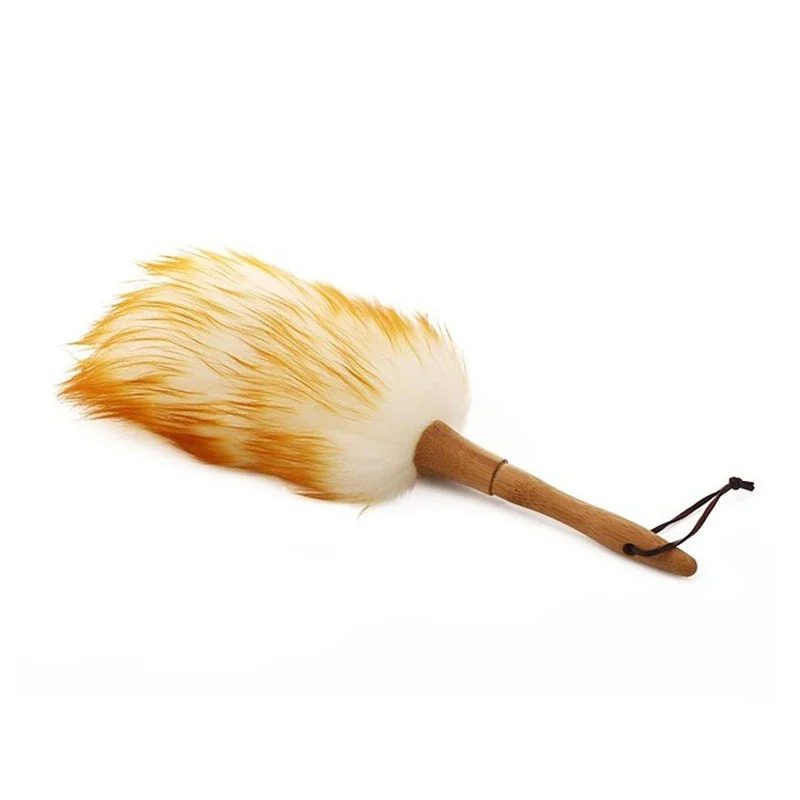 Anti-static yellow and grey wool duster brush，A good helper for home cleaning image 3