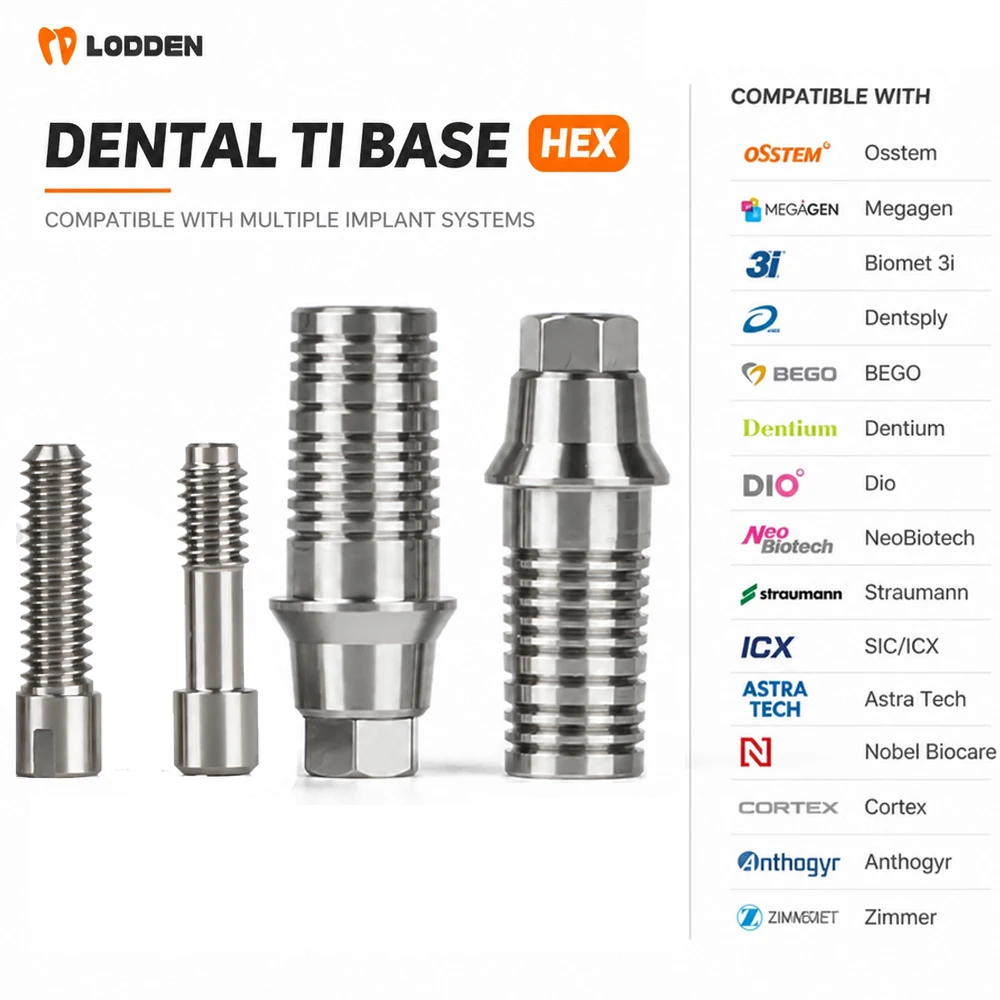 Dental Ti Base Hex Osstem/Dentium/DIO/Megagen/NeoBiotech/Straumann/Nobel Biocar/Zimmer/Biomet3i Implant Titanium Alloy