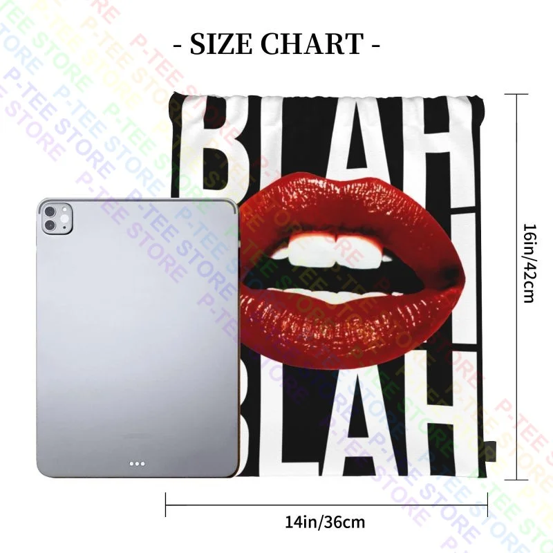 Blah Lips Kiss Tumblr Drawstring Bags Gym Bag School Swimming Shopping Bag Bags For Travel