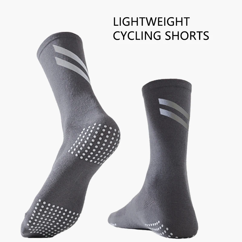 New Reflective Cycling Socks Hiphop Cotton Men Socks Harajuku Funny Chili Dress Male Sports Sweat Absorbent Non-slip Dot Rubber