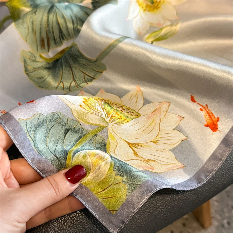 100 %Natural Silk Mulberry Scarf Women Fashion Neck Scarfs Office Lady Hair Foulard Kerchief Female Bandana Shawl Scarves