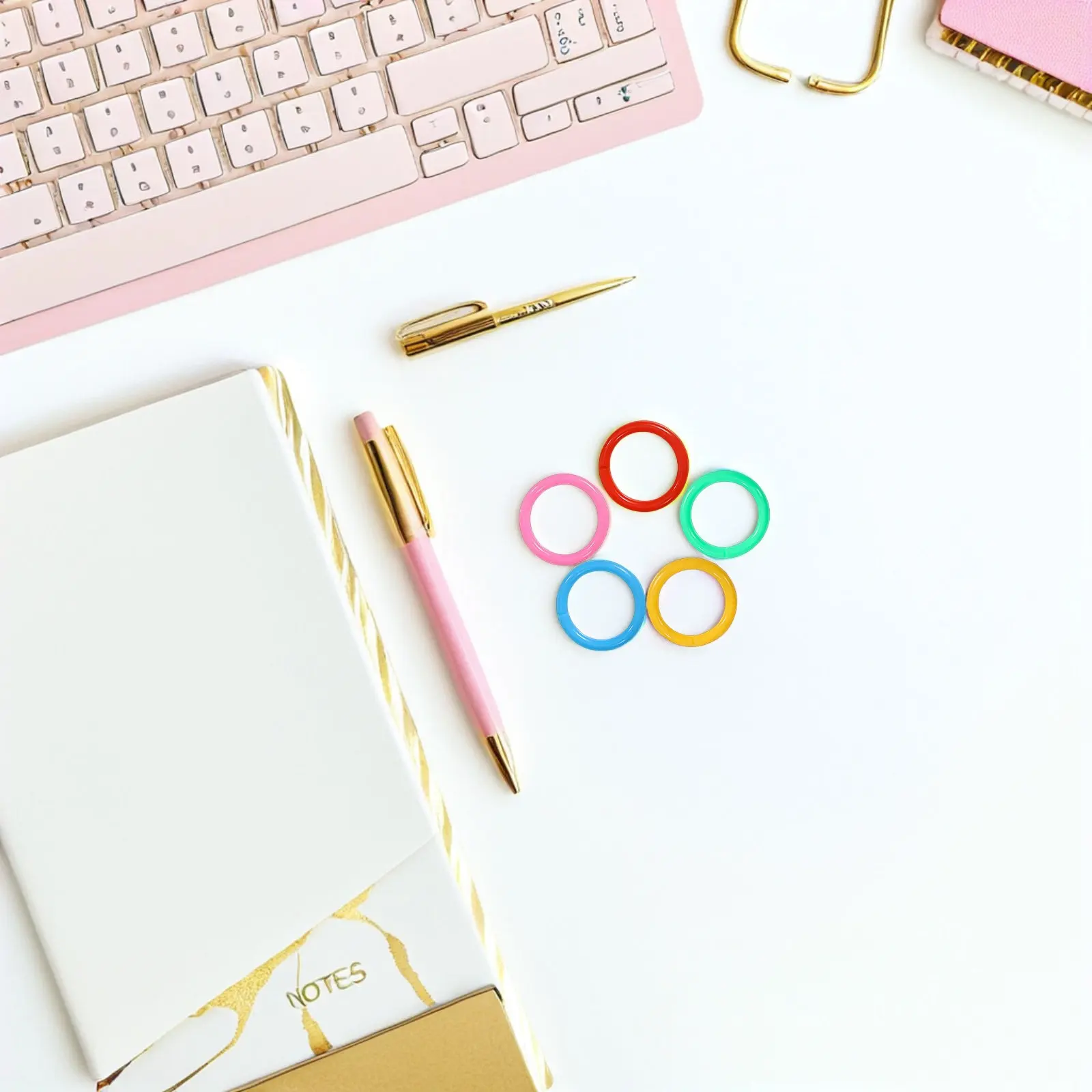 

350Pcs Plastic Binder Rings Open Loose Leaf Book Rings for Office School Document Organization Colorful Reusable Paper Binding