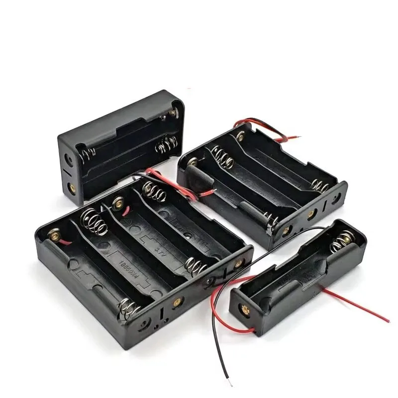 2pcs New 18650 Power Bank Cases 1X 2X 3X 4X 18650 Battery Holder Storage Box Case Slot Batteries Container With Wire Lead