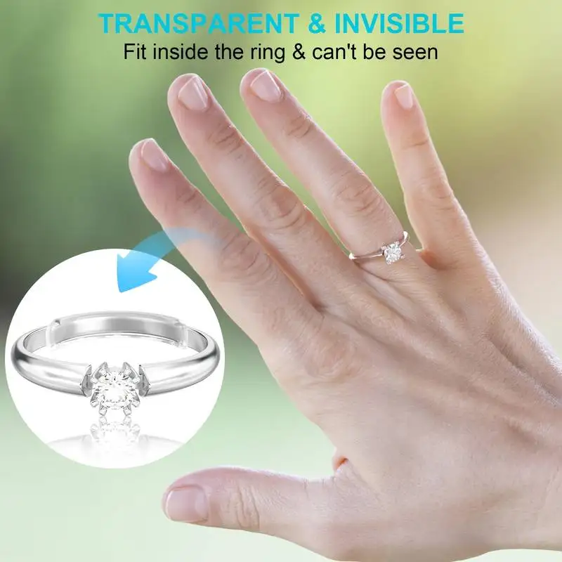 8 Sizes Silicone Invisible Clear Ring Size Adjuster Tighten Reducer Jewelry Tool