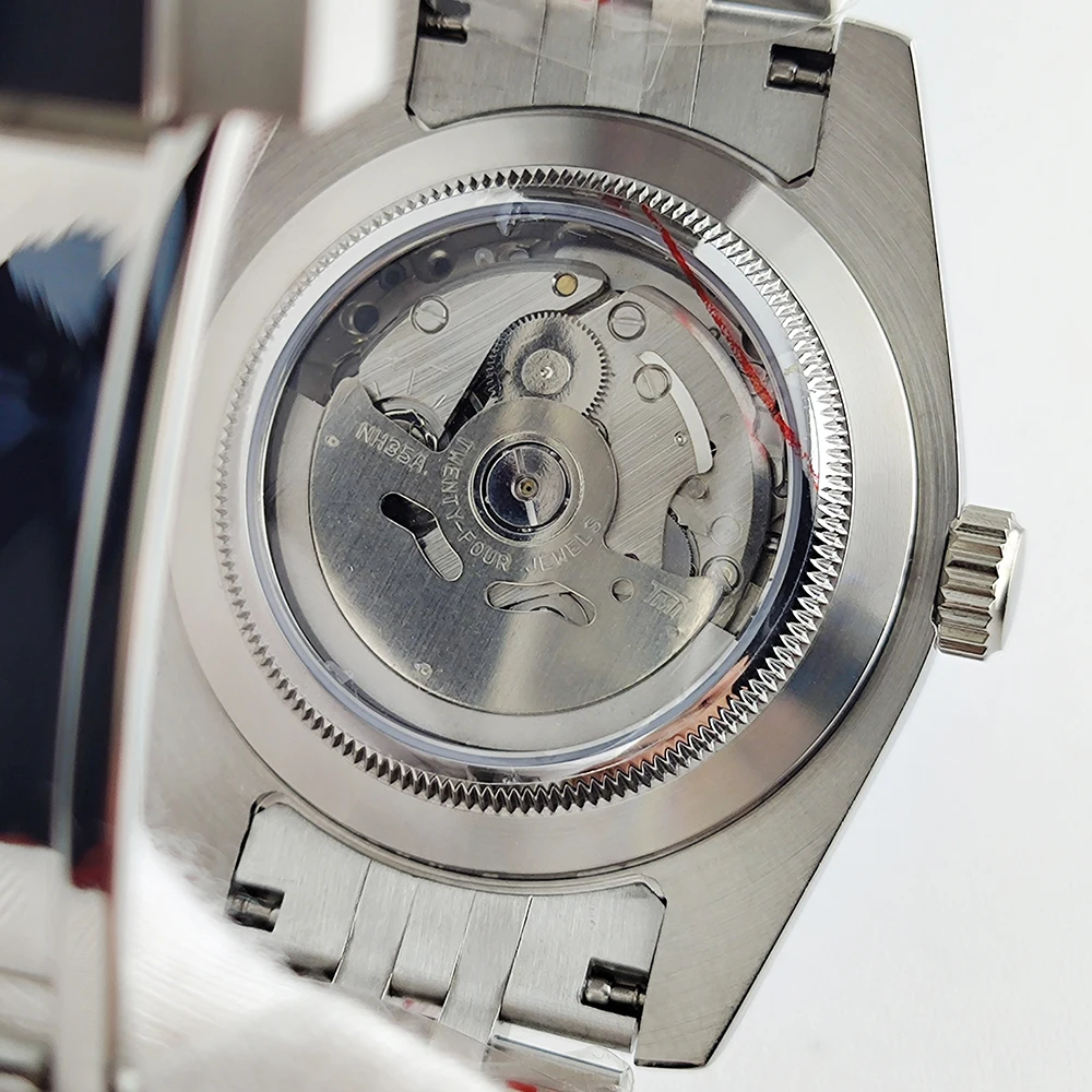 NH35 36mm/39mm masculino automático mecânico algarismos romanos 8 cores relógio masculino safira pulseira de ostra automática